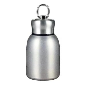 mini vacuum insulated tumbler small stainless steel thermal bottle water flask thermos for hot and cold drinks travel coffee mug 10.2 oz/300ml silver