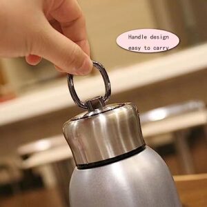 Mini Vacuum Insulated Tumbler Small Stainless Steel Thermal Bottle Water Flask Thermos For Hot and Cold Drinks Travel Coffee Mug 10.2 oz/300ml Silver