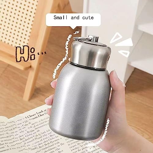 Mini Vacuum Insulated Tumbler Small Stainless Steel Thermal Bottle Water Flask Thermos For Hot and Cold Drinks Travel Coffee Mug 10.2 oz/300ml Silver