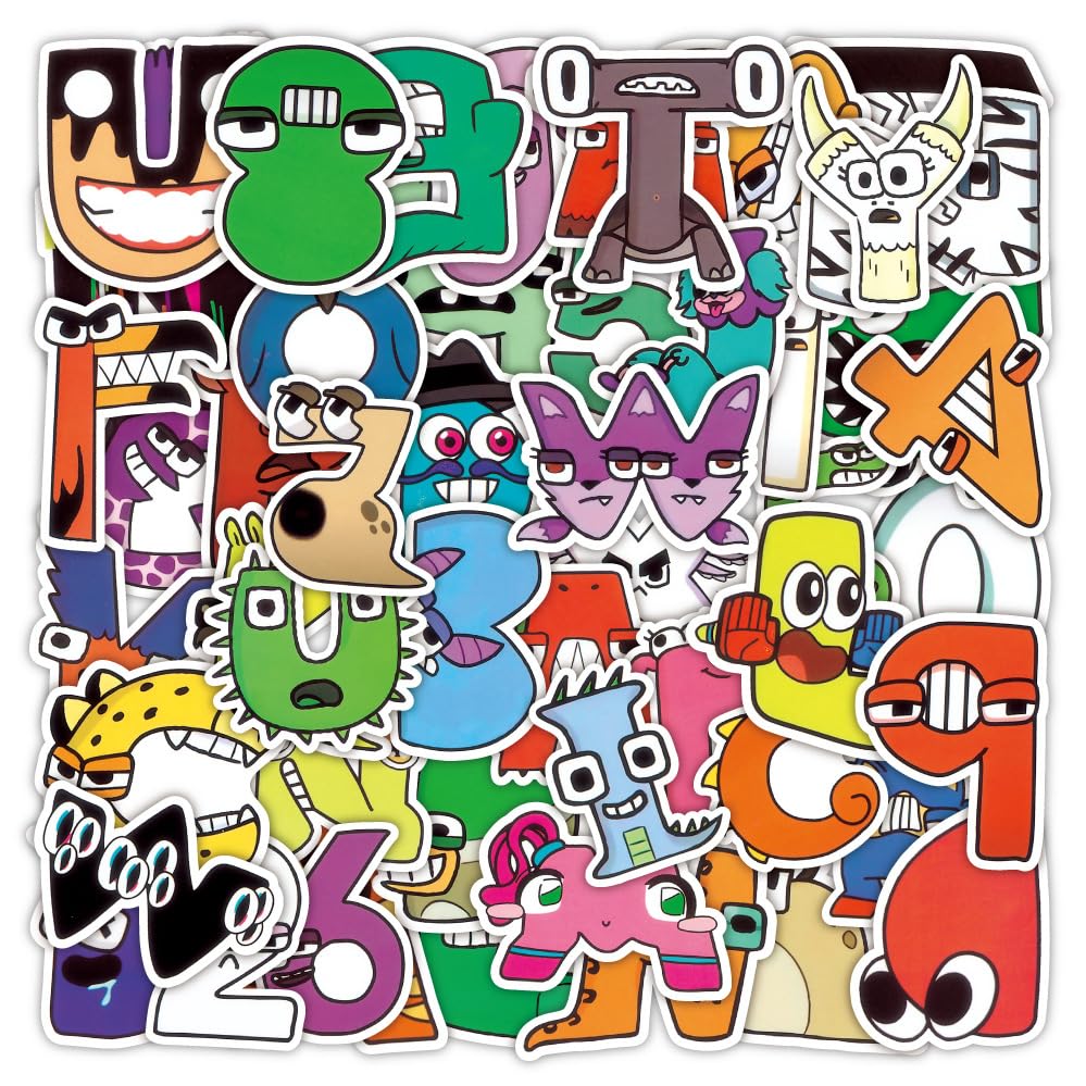 Aotoes 112 Pcs Fun Stuffed Alphabet Lore Stickers,Cute Alphabet Lore Stickers for Kids,Vinyl Letters Stickers Suitable for Children's Enlightenment Education,Waterproof Preschool Stickers for Water Bottle Laptop Book Scrapbook,Suitable for Birthday Party