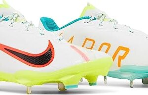 Nike React Vapor Ultrafly Elite 4 DA0701-104 White-Black-Aurora Green Men's Metal Baseball Cleats 15 US