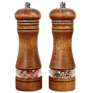 premium tableware gifts with adjustable coarseness salt refillable salt grinder shaker mill manual wood pepper mill