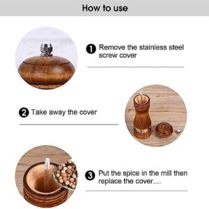 Premium Tableware Gifts With Adjustable Coarseness Salt Refillable Salt Grinder Shaker Mill Manual Wood Pepper Mill