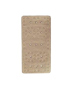 splash home deluxe softee bathtub mat, non-slip extra-long shower mat with 58 suction cups and drain holes bath mat for tub, 36 l x 17 w, machine washable, pvc foam - taupe, twin xl