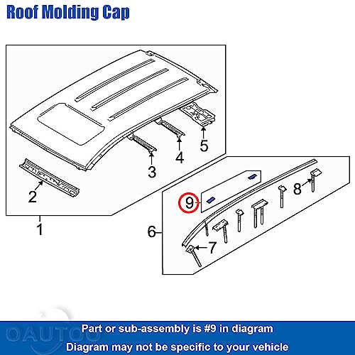 OAUTOO 10pcs Roof Cap Drip Moulding Trim Clip GJ6A-50-5A1 for Mazda 2 3 5 6 CX-7 CX-9 2004-2021