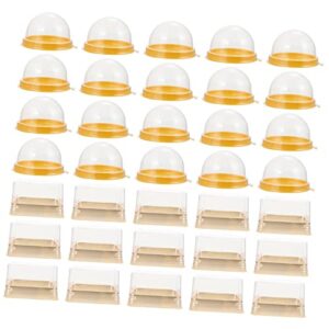 yardenfun 100pcs packing cake box clear plastic gift box favor boxes for wedding mini cake stand mooncake packaging box mini cake carrier clear plastic mini cupcake plastic baking boxes yolk
