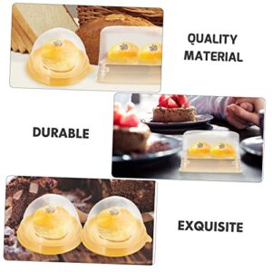 Yardenfun 100pcs Packing Cake Box Clear Plastic Gift Box Favor Boxes for Wedding Mini Cake Stand Mooncake Packaging Box Mini Cake Carrier Clear Plastic Mini Cupcake Plastic Baking Boxes Yolk