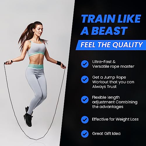 Jump Rope Fitness 3-Set for 2 Adults & Child - Lightweight, Adjustable Length, Durable Pro Quality. Ideal for Fitness, Cardio, Conditioning, Weight Loss for Men & Women + Free Child Rope