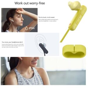 Sony Extra Bass Bluetooth Headphones, Wireless Sports Earbuds with Mic/Microphone, IPX4 Splashproof Stereo Comfort Gym Running Workout up to 8.5 Hour Battery, Yellow (International Version)