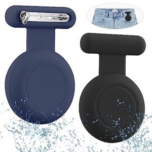 waterproof air tag holder for kids (2 pack), hidden air tag case with pin, gps tracker clip compatible with apple airtag, suitable for toddlers, children, elderly, clothing, backpack, luggage.