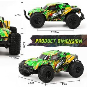 kolegend RC Cars 13 Inch Colorful Bodylight Remote Control Car for Boys 50+min Play with 2 Rechargeable Batteries, 20 km/h All Terrains Off Road RC Trucks Birthday Gift