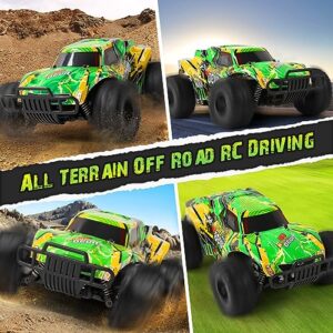 kolegend RC Cars 13 Inch Colorful Bodylight Remote Control Car for Boys 50+min Play with 2 Rechargeable Batteries, 20 km/h All Terrains Off Road RC Trucks Birthday Gift