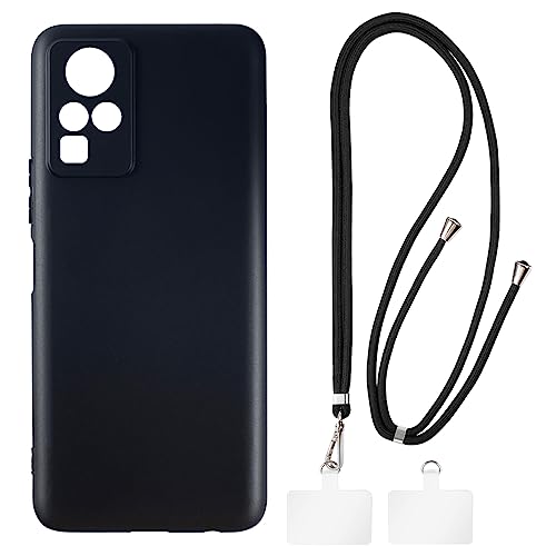 Shantime Infinix Zero X Neo Case + Universal Mobile Phone Lanyards, Neck/Crossbody Soft Strap Silicone TPU Cover Bumper Shell for Infinix Zero X Neo (6.78”)