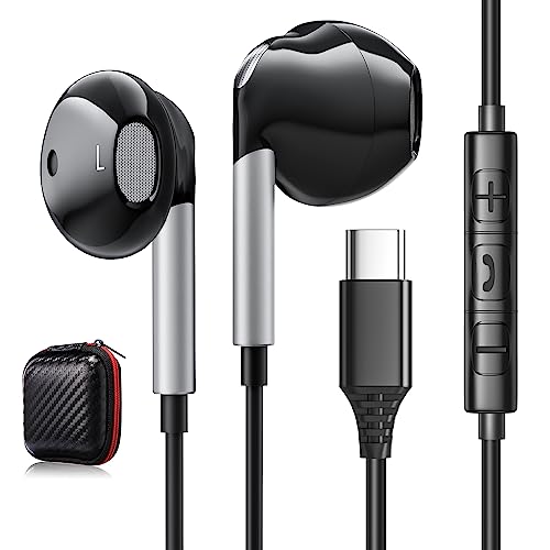 USB C Headphones, for Samsung Galaxy S23 S22 Ultra S21 S20 FE A54 Wired Headphones, HiFi Bass USB C Earphones with Mic, Stereo Type C Earbuds in-Ear Headphones for Google Pixel 7 Pro 6a 7a iPad Pro