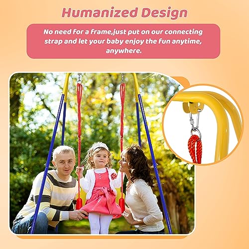 HHNAEJX 4-in-1 Toddler Swing Set and Baby Jumper, Baby Swing Stand Indoor/Outdoor Play,Anti-Flip Snug & Easy to Assemble Infants to Teens Kids Swing Seat for Playground