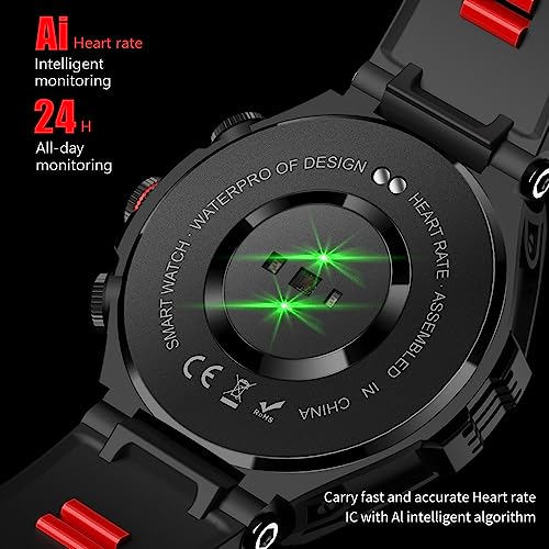 Cheerall 1.43” AMOLED Touch Screen Military Smart Watch for Answer Make Call, 5ATM Waterproof Fitness Tracker with AI Voice Assistant 100+ Workout Modes Heart Rate SpO2 Sleep Monitor for Men Women