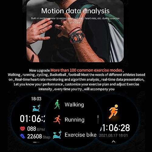 Cheerall 1.43” AMOLED Touch Screen Military Smart Watch for Answer Make Call, 5ATM Waterproof Fitness Tracker with AI Voice Assistant 100+ Workout Modes Heart Rate SpO2 Sleep Monitor for Men Women