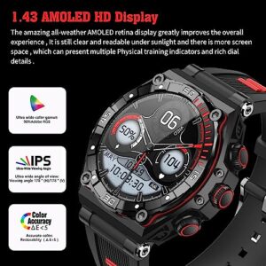 Cheerall 1.43” AMOLED Touch Screen Military Smart Watch for Answer Make Call, 5ATM Waterproof Fitness Tracker with AI Voice Assistant 100+ Workout Modes Heart Rate SpO2 Sleep Monitor for Men Women