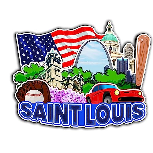 Saint Louis Missouri USA Magnet Fridge Magnet Wooden 3D Landmarks Travel Collectible Souvenirs Decoration Handmade -2797