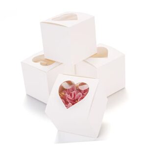 ULTECHNOVO 12pcs Boxes Cupcake Window Candy Box Mini Paper Cups Food Container Paper Boxes for Food Paper Small Cake Box Cake Holder Paperboard Pastry Box Paper Cupcake Box Pastry Boxes