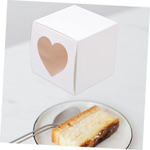 ULTECHNOVO 12pcs Boxes Cupcake Window Candy Box Mini Paper Cups Food Container Paper Boxes for Food Paper Small Cake Box Cake Holder Paperboard Pastry Box Paper Cupcake Box Pastry Boxes