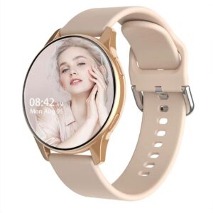 yaahoony smart watch for women, 1.24 inch touch screen smartwatch diy watch face waterproof fitness tracker with heart rate, spo2 and sleep monitor-call receive/dial watch compatible with ios/android