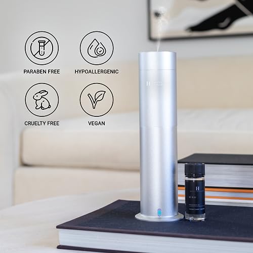 Hotel Collection - Mini Studio Scent Essential Oil Diffuser - Therapeutic Aromatherapy - Cold-Air Diffusion Technology - 400 sq. ft. Coverage - Waterless Air Diffuser for Home, Office & Hotel - Silver