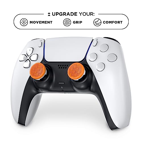 KontrolFreek Omni for Playstation 5 (PS5) and Playstation 4 (PS4) | Performance Thumbsticks | 2 Low-Rise Concave | Orange/White