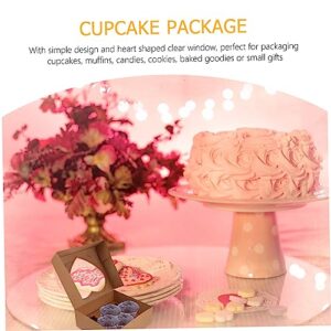 Cabilock 10pcs Packaging Boxes Six Grid Cake Packing Box Mini Paper Cups Mini Muffins Sandwich Container 4 Pack Cupcake Boxes Bakery Boxes with Window Pastry Boxes Cake Container Box Paper