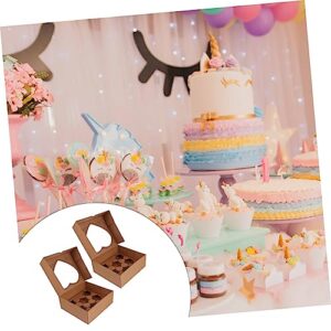 Cabilock 10pcs Packaging Boxes Six Grid Cake Packing Box Mini Paper Cups Mini Muffins Sandwich Container 4 Pack Cupcake Boxes Bakery Boxes with Window Pastry Boxes Cake Container Box Paper