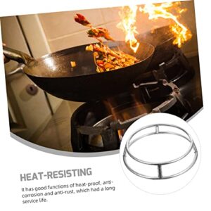 Operitacx Pot Rack Stainless Steel Saute Pan Stainless Cookware Metal Stand Wok Grate Burner Wok Ring for Gas Stove Heat-proof Pot Stand Stainless Steel Wok Stand Heat-proof Wok Rack Silver