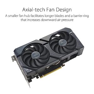 ASUS Dual GeForce RTX™ 4060 OC Edition 8GB GDDR6 (PCIe 4.0, 8GB GDDR6, DLSS 3, HDMI 2.1a, DisplayPort 1.4a, 2.5-Slot Design, Axial-tech Fan Design, 0dB Technology, and More)