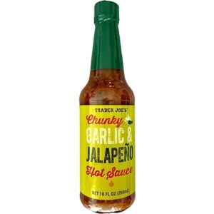 trader joe's chunky garlic & jalapeno hot sauce, 10 fl oz (pack of 1)