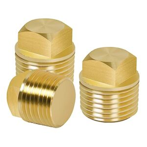 poktlife 3 pcs 1/2" npt boat plugs,solid brass boat drain plug for bayliner four winns glastron larson sea ray starcraft and many other models (1/2" npt 3pack)
