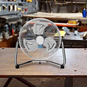 mollie 14 Inch High Velocity Fan Heavy Duty Metal Garage Floor Fan with 3 Speed Adjustable Tilt Portable Quiet Air Circulator for Home Bedroom Commercial Use 1243 CFM