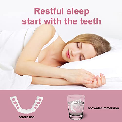 Fake Teeth, 2 PCS Veneers Dentures Socket for Women and Men, Dental Veneers for Temporary Tooth Repair Upper and Lower Jaw, Protect Your Teeth and Regain Confident Smile, Bright White-AA08