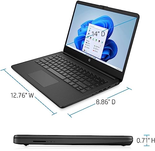 HP Newest 14" Ultral Light Student Laptop, Intel N4120 Quad-Core(> N4020), 8GB RAM, 192GB Storage(64GB eMMC+128GBSD Card), One Year Office 365, WiFi, Webcam, HDMI, USB-A&C, Win 11