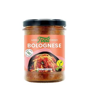 good food choice plant based bolognese sauce, authentic mediterranean recipe total weight 7.16 oz