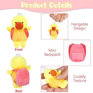 Fovths 24 Set Mini Back to School Jungle Stuffed Animals Bulk with Schoolbag Cards Keychain Animal Plush Toys Party Favors Classroom Gifts for Students