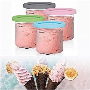 creami pints and lids - 4 pack, for ninja creamy pints and lids - 4 pack, ice cream pints safe and leak proof compatible with nc299amz,nc300s series ice cream makers