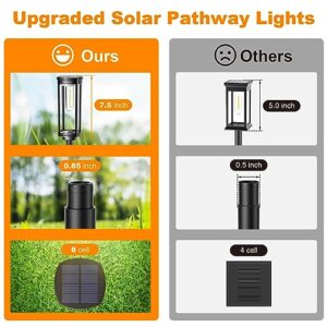 ZIVASA Solar Pathway Lights Outdoor Waterproof 8 Pack, 12H Lasting Solar Powered Lights for Outside, Auto On/Off Solar Garden Lights Solar Path Lighting for Yard Patio Walkway Driveway