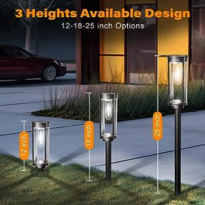 ZIVASA Solar Pathway Lights Outdoor Waterproof 8 Pack, 12H Lasting Solar Powered Lights for Outside, Auto On/Off Solar Garden Lights Solar Path Lighting for Yard Patio Walkway Driveway