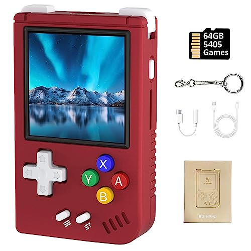 RG Nano Handheld Game Console 1.54 Inch IPS Screen Linux System Retro Video Games Consoles Portable Pocket Video Player 5000+ Games 64G (Magenta)