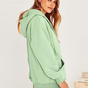 Prinbara Women's Cute Tops 2023 Outfits Teen Girl Jacket Sweater Long Sleeve Sweatshirts Casual Tops Zip Up Trendy Clothes Light Green 9PA89-doulv-L