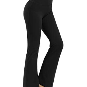 Promover Bootcut Yoga Pants for Women Flare Leggings High Waist Flared Bootleg Workout Pant for Casual Work Dress Pant(Black-33,M)