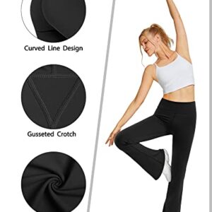 Promover Bootcut Yoga Pants for Women Flare Leggings High Waist Flared Bootleg Workout Pant for Casual Work Dress Pant(Black-33,M)