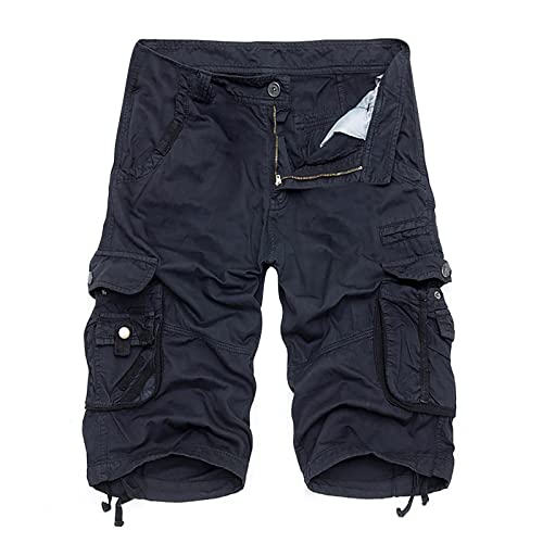 Today 2023 Mens Cargo Shorts Relaxed Fit Multi Pockets Casual Outdoor Shorts Work Button Walkshorts Workout Shorts Bulk Pallets for Sale Dark Blue M