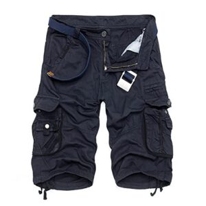 Today 2023 Mens Cargo Shorts Relaxed Fit Multi Pockets Casual Outdoor Shorts Work Button Walkshorts Workout Shorts Bulk Pallets for Sale Dark Blue M