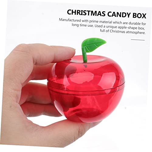 KALLORY 12pcs Candy Box Clear Plastic Organizer Bins Mini Cake Boxes Cookie Container Christmas Refillable Balls Snow White Party Decorations Christmas Box Shape