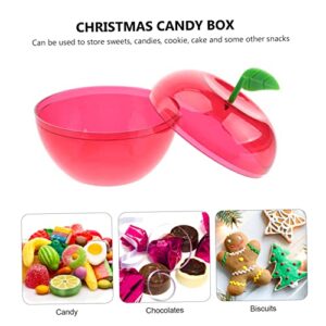 KALLORY 12pcs Candy Box Clear Plastic Organizer Bins Mini Cake Boxes Cookie Container Christmas Refillable Balls Snow White Party Decorations Christmas Box Shape